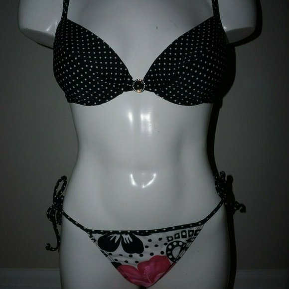 New Moon Splash Push Up Underwire Top and Tie Side Moderate Bottom size M - Picture 1 of 6